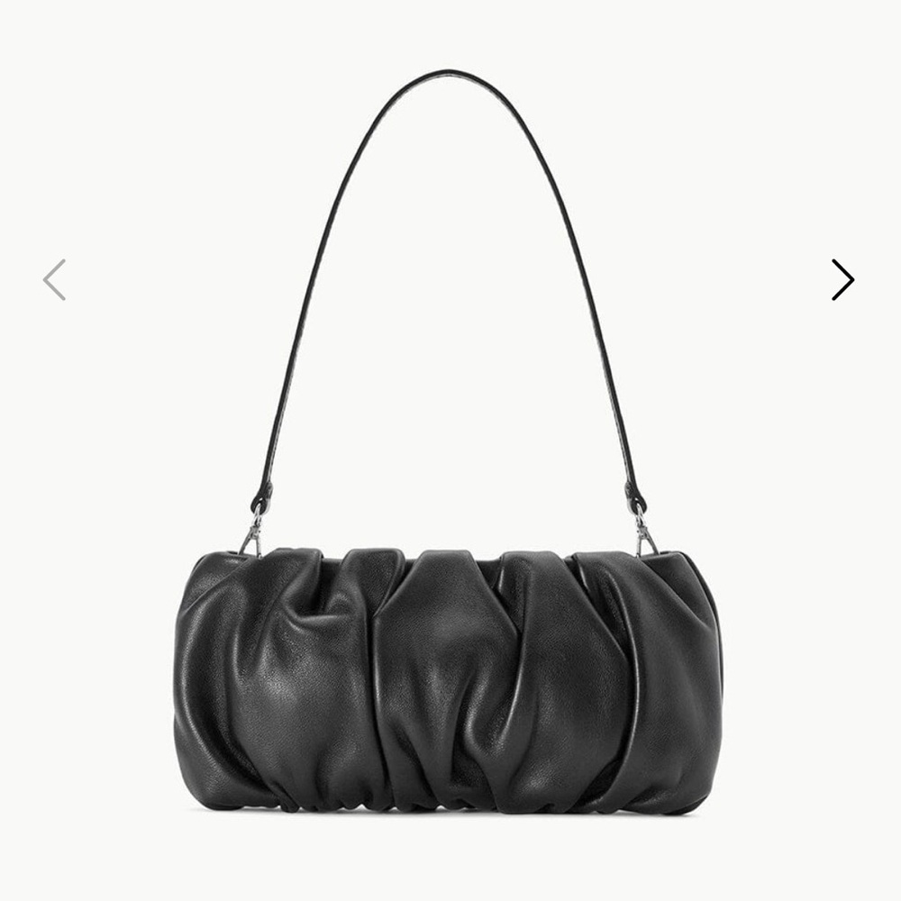 Staud Black Leather Bean Bag